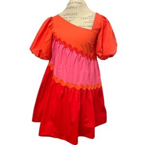 Aura Red and Orange Dress